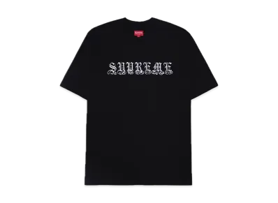 Supreme Old English Rhinestone S/S Top "Black"