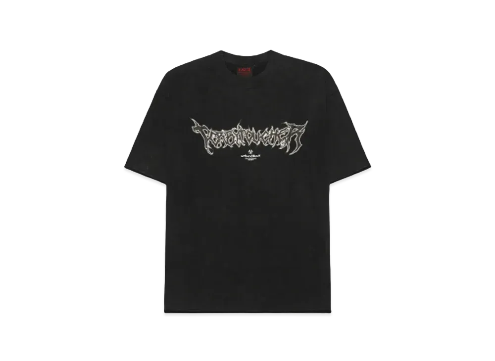 T.C.R METAL LOGO ACID WASH S/S TEE "BLACK"