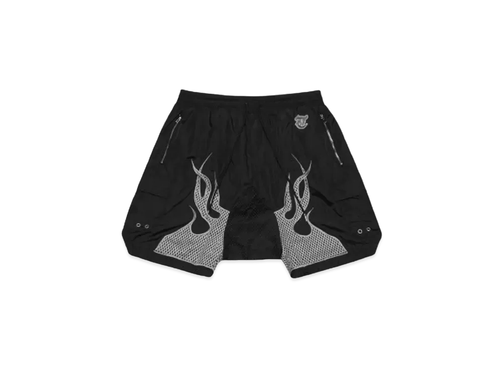 T.C.R FLAME SARUEL NYLON SHORTS "BLACK/GRAY"