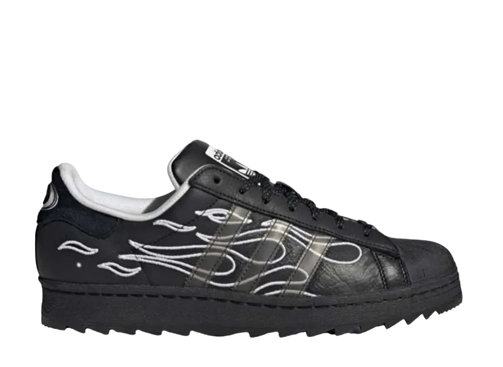 ノー・スリープ・レイヴ・クラブ × アディダス スーパースター リップル "コアブラック/フットウェアホワイト"