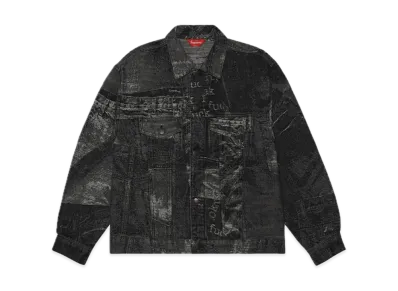 Supreme Archive Denim Jacquard Trucker Jacket "Black"