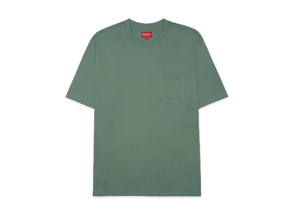 Supreme Laser Cut S Logo Pocket Tee "Dusty Teal"