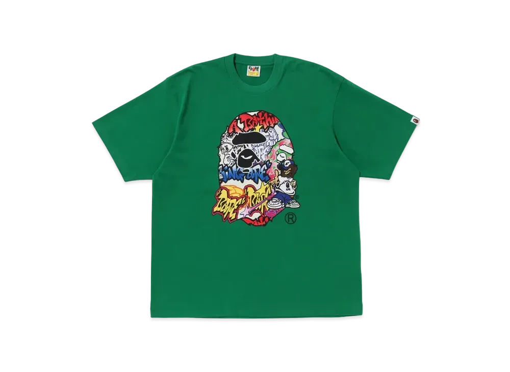 A BATHING APE Lux Sport Ape Head Oversized Tee "Green"
