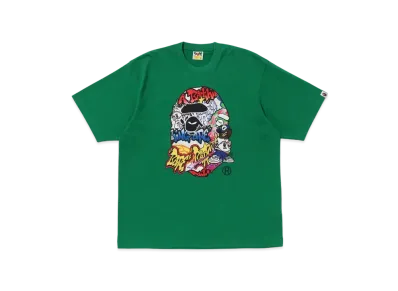 A BATHING APE Lux Sport Ape Head Oversized Tee "Green"