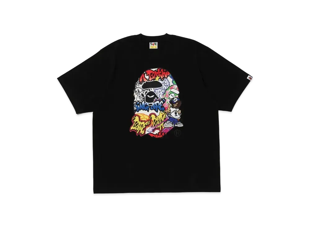 A BATHING APE Lux Sport Ape Head Oversized Tee "Black"