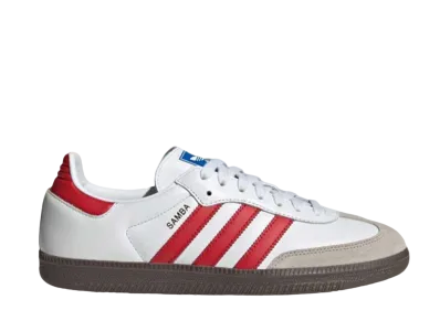 Pharrell Williams × adidas Samba Humanrace "White/Better Scarlet"