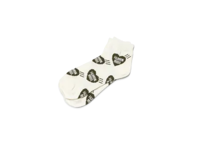HUMAN MADE Short Heart Pattern Socks "Olive Drab"