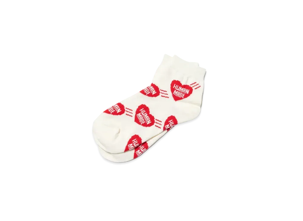 HUMAN MADE Short Heart Pattern Socks "Red"