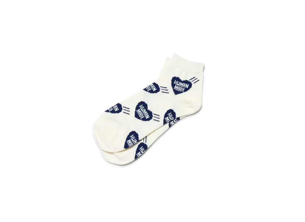 HUMAN MADE Short Heart Pattern Socks "Navy"