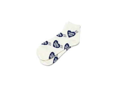 HUMAN MADE Short Heart Pattern Socks "Navy"