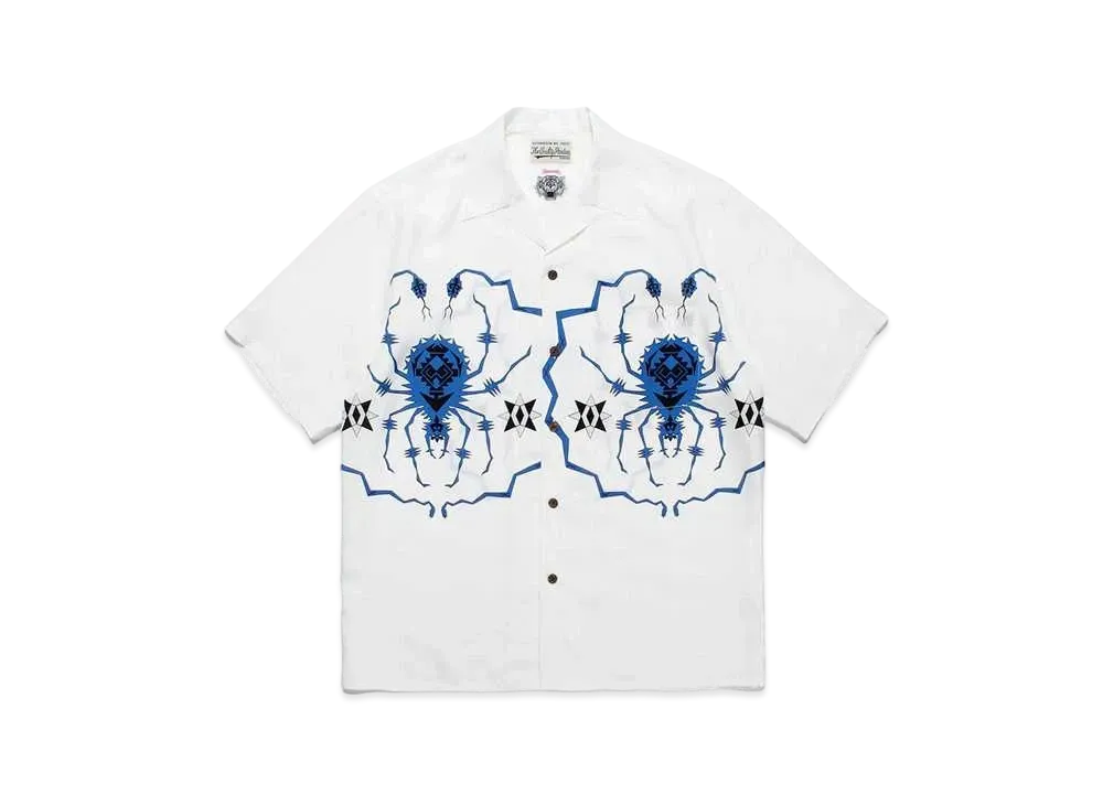 WACKO MARIA Wolf's Head / Hawaiian Shirt #1 "White/Blue"