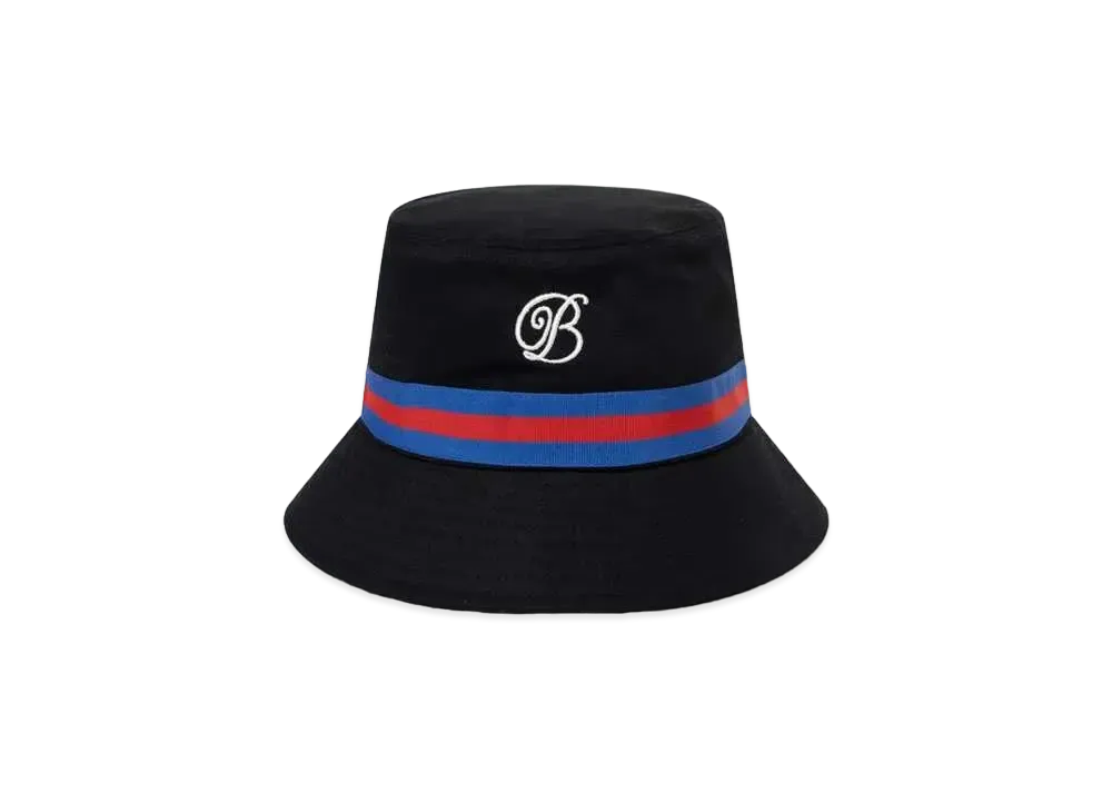 Black Eye Patch B Emblem Taped Bucket Hat "Black"