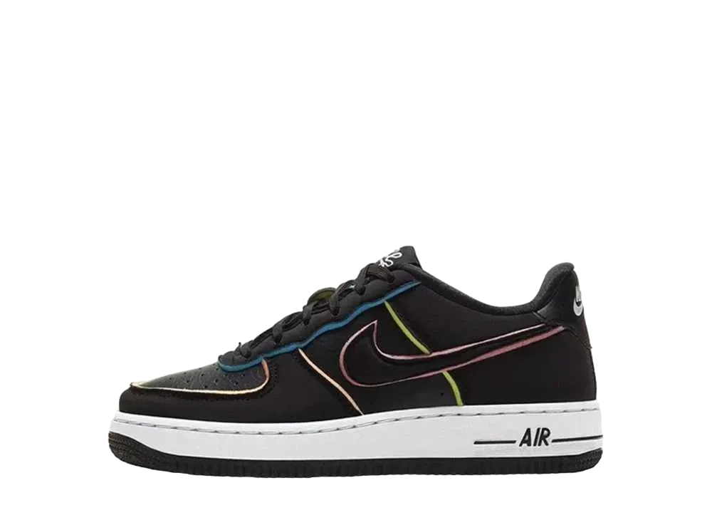 Nike GS Air Force 1 Low "Black/Pink/Barely Volt"