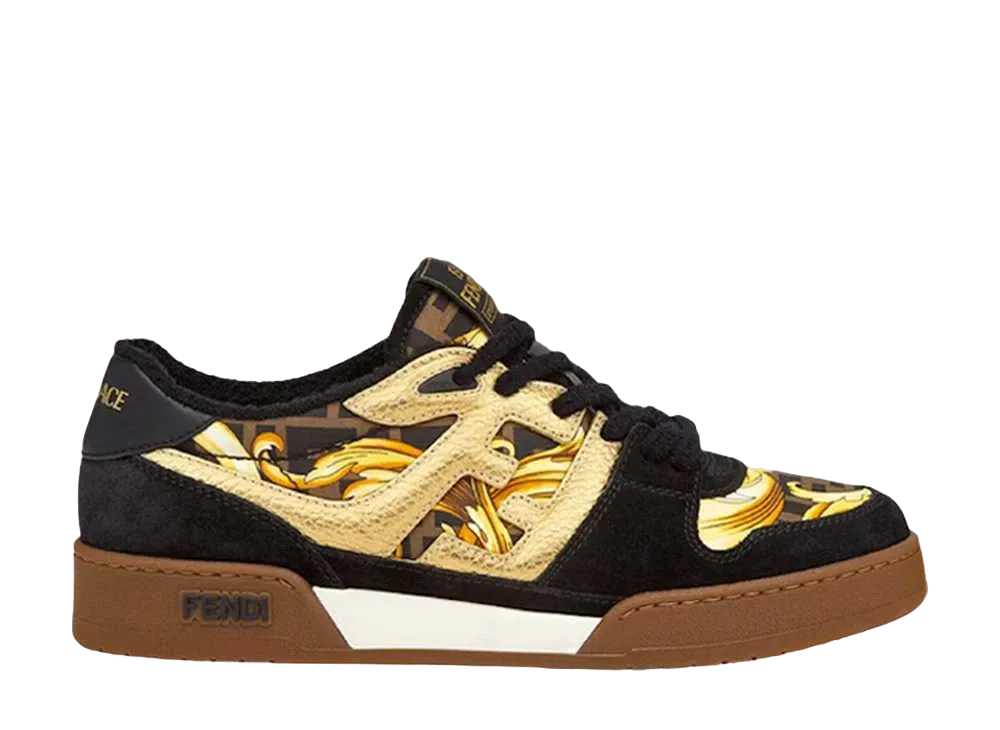 ヴェルサーチェ × フェンディ フェンダス スウェード ロートップ "ブラック"