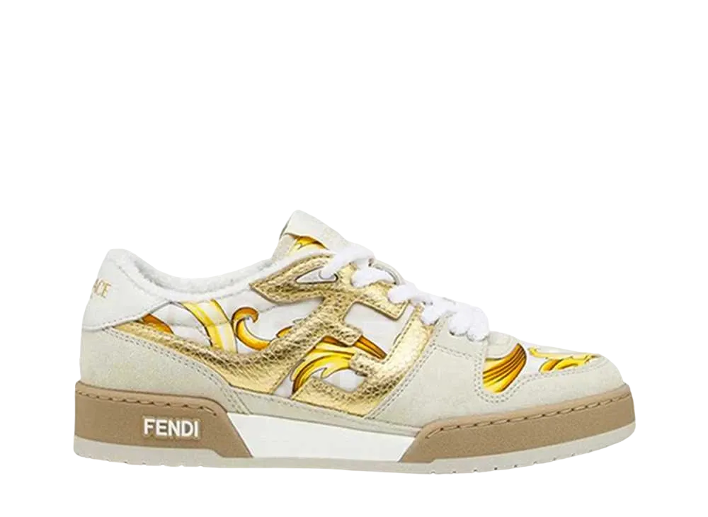 FENDI × Versace Women's Fendace Printed Satin Low Tops "White"