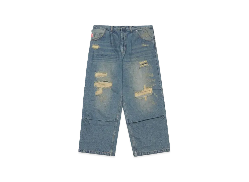 9090 bullet logo buggy denim リジットデニム King Logo Buggy Half Denim – YZ