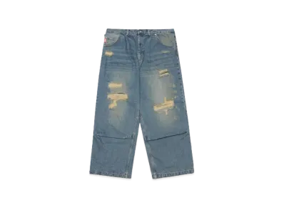 9090 King Logo Damage Buggy Denim "Indigo"