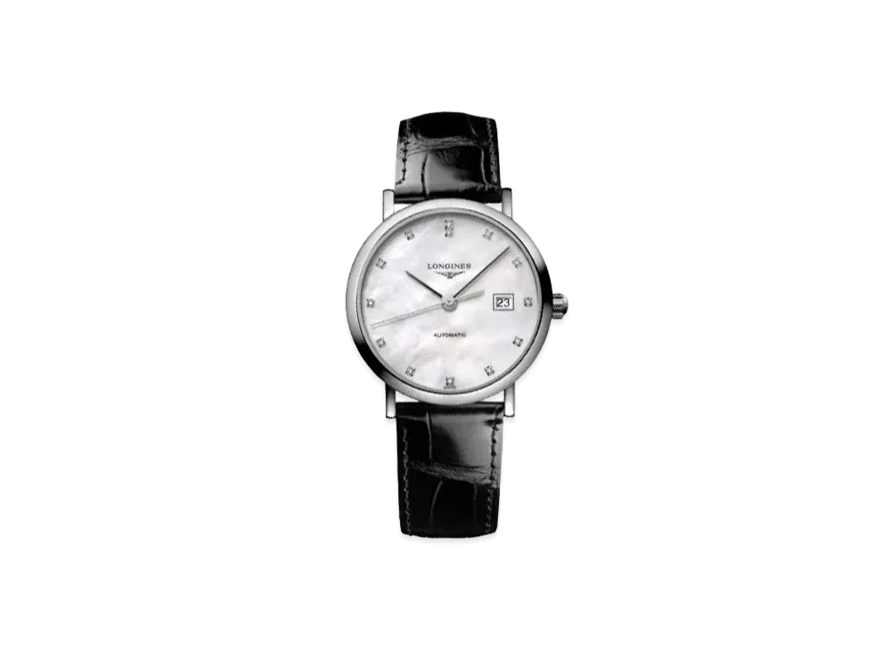 Longines Elegant Collection 29.00 mm "White Mother-of-Pearl/Stainless Steel/Black" L4.310.4.87.2