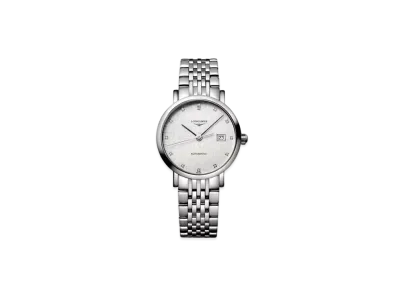 Longines Elegant Collection 29.00 mm "Striped Silver/Stainless Steel" L4.310.4.77.6