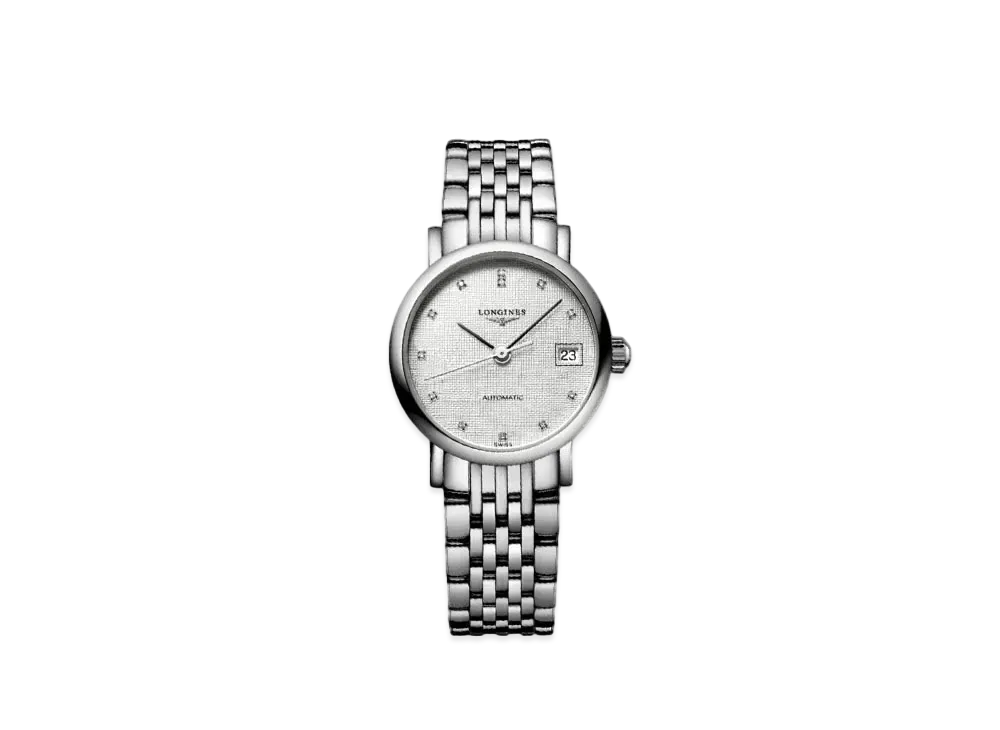 Longines Elegant Collection 25.50 mm "Striped Silver/Stainless Steel" L4.309.4.77.6