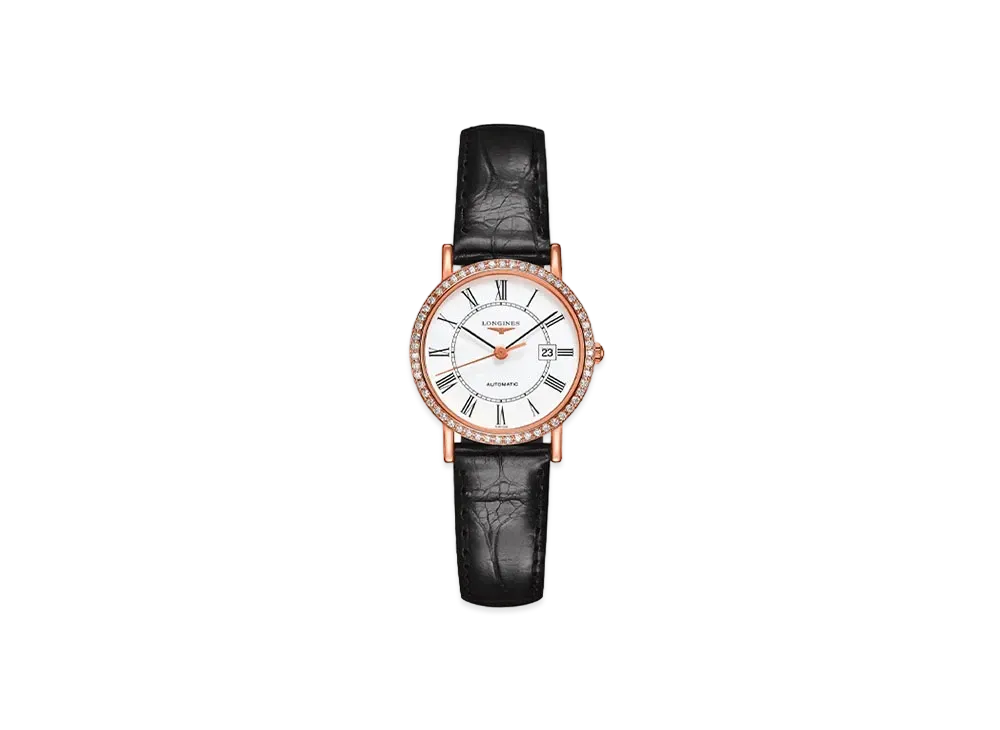 Longines Elegant Collection 27.20 mm "Matte White/Pink Gold/Black" L4.378.9.11.0