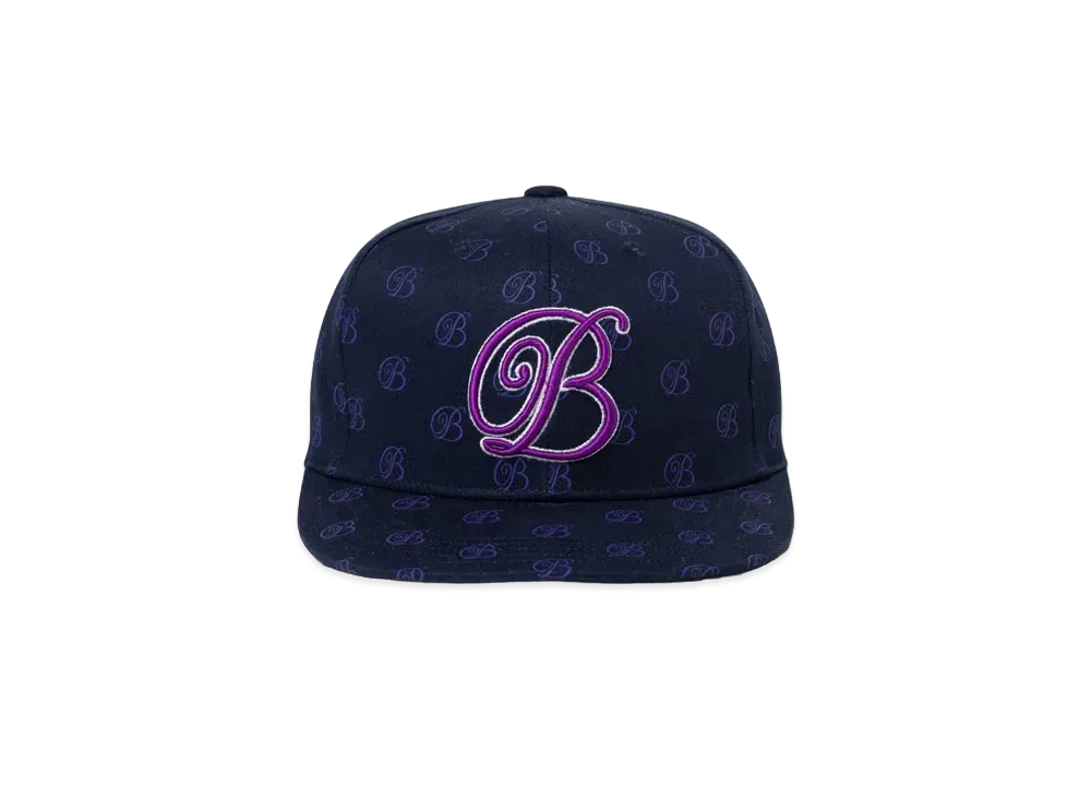 Black Eye Patch B Emblem Monogram Flexcap "Navy"