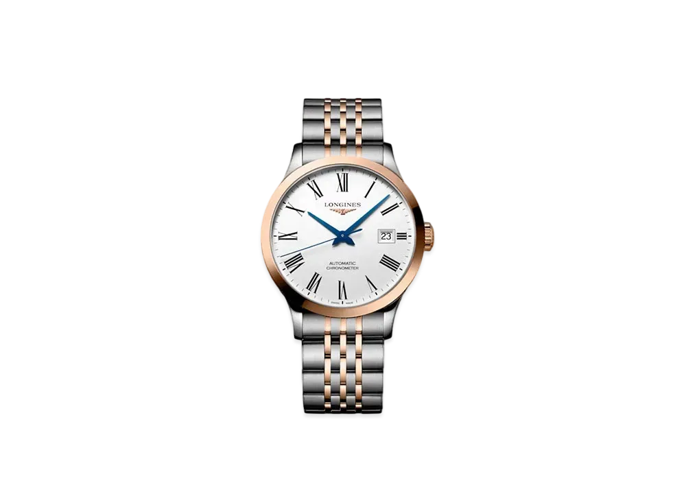 Longines Record Collection 38.50 mm "Matte White/Stainless Steel/Rose Gold" L2.820.5.11.7