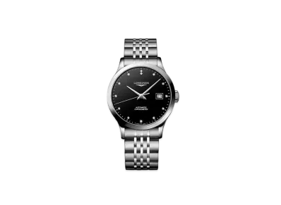 Longines Record Collection 38.50 mm "Stainless Steel/Black Lacquer Polish" L2.820.4.57.6