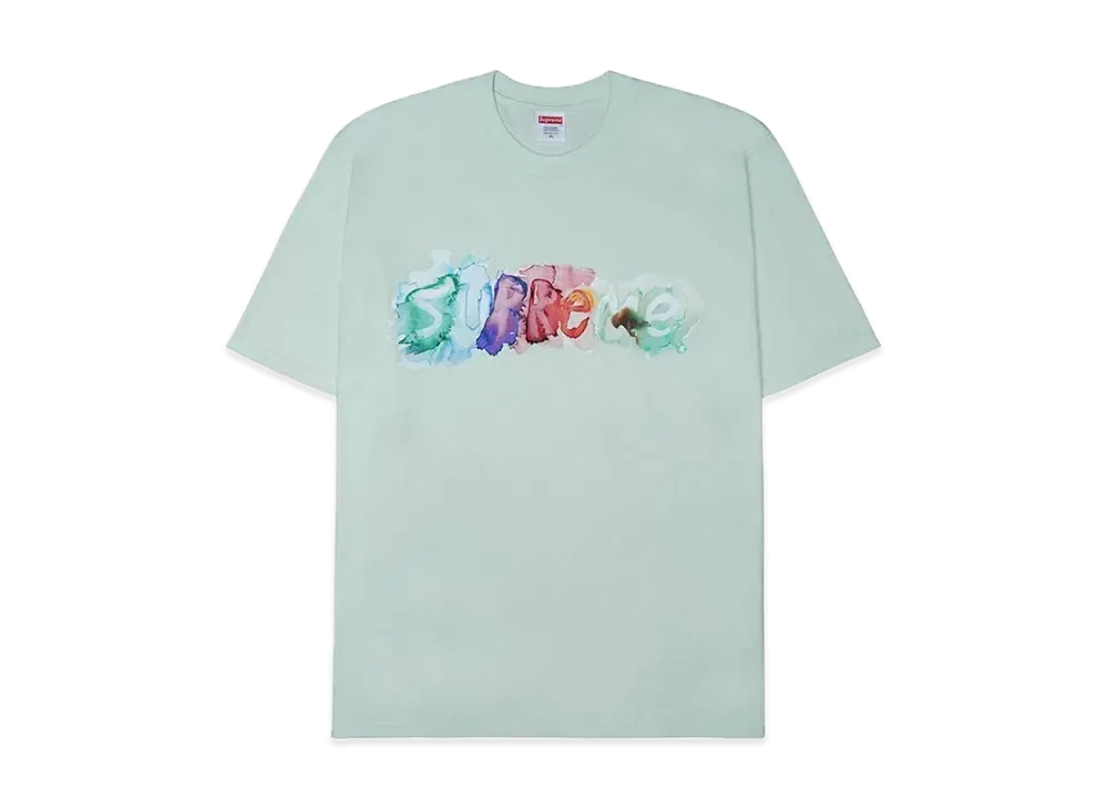 シュプリーム ウォーターカラー Tシャツ "ペイル グリーン"