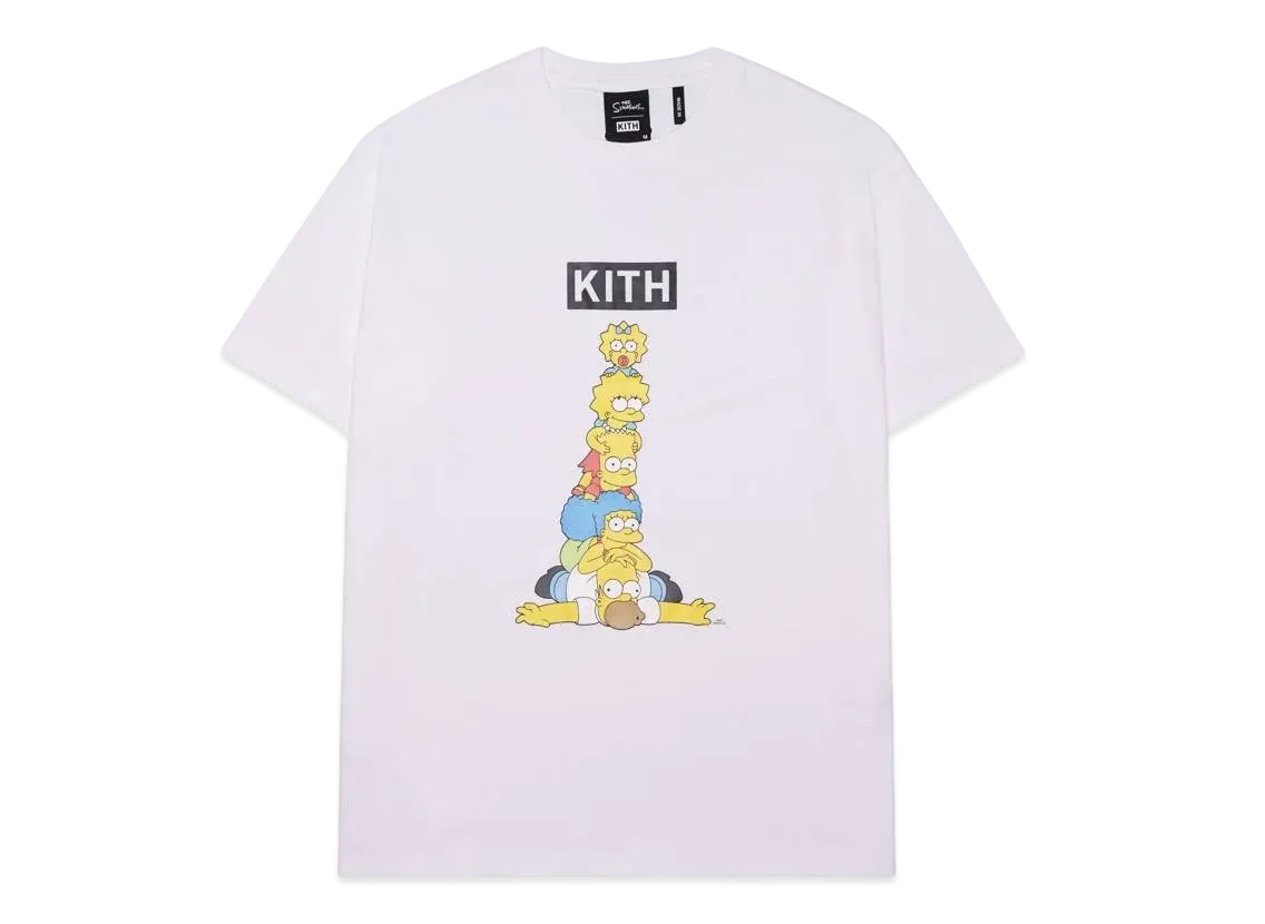 キス ザ シンプソンズ ファミリー スタック Tシャツ "ホワイト"