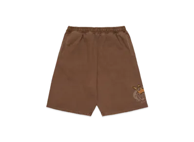 9090 King Logo Pigment Sweat Half Pants "Pigment Brown"