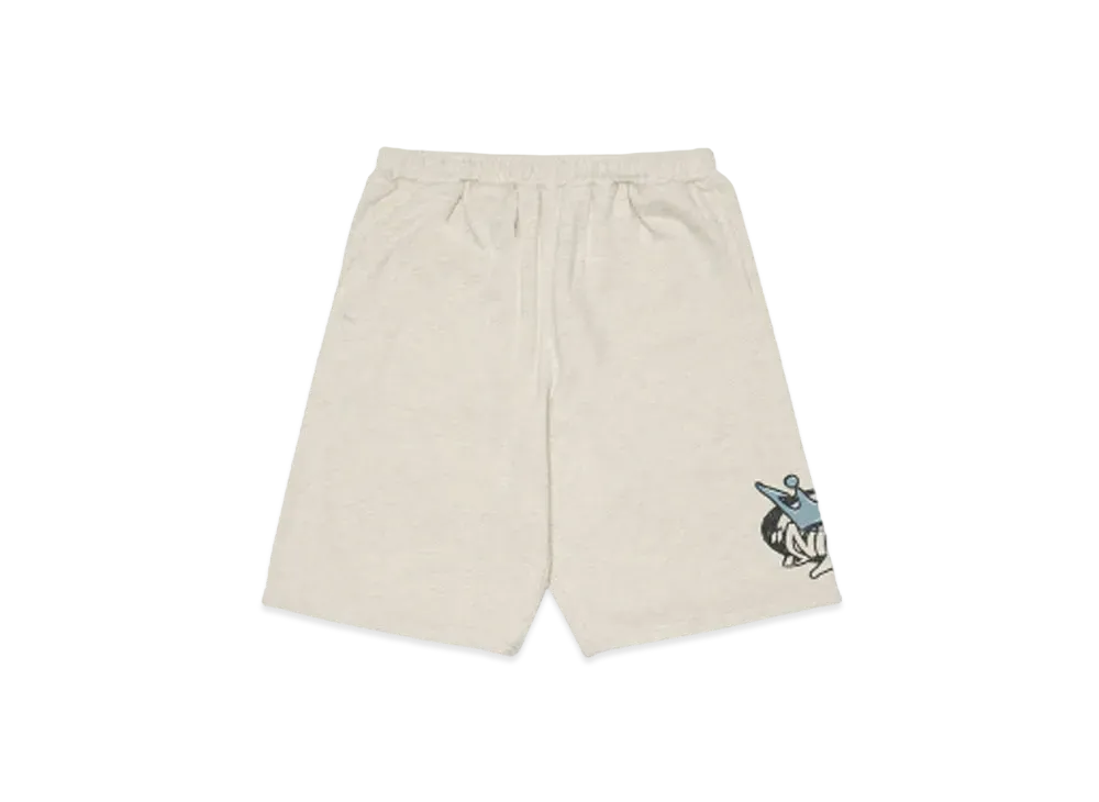 9090 King Logo Pigment Sweat Half Pants "Heather White"