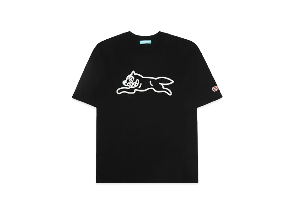ICECREAM COTTON T-SHIRT RUNNING DOG & ICECREAM "BLACK"