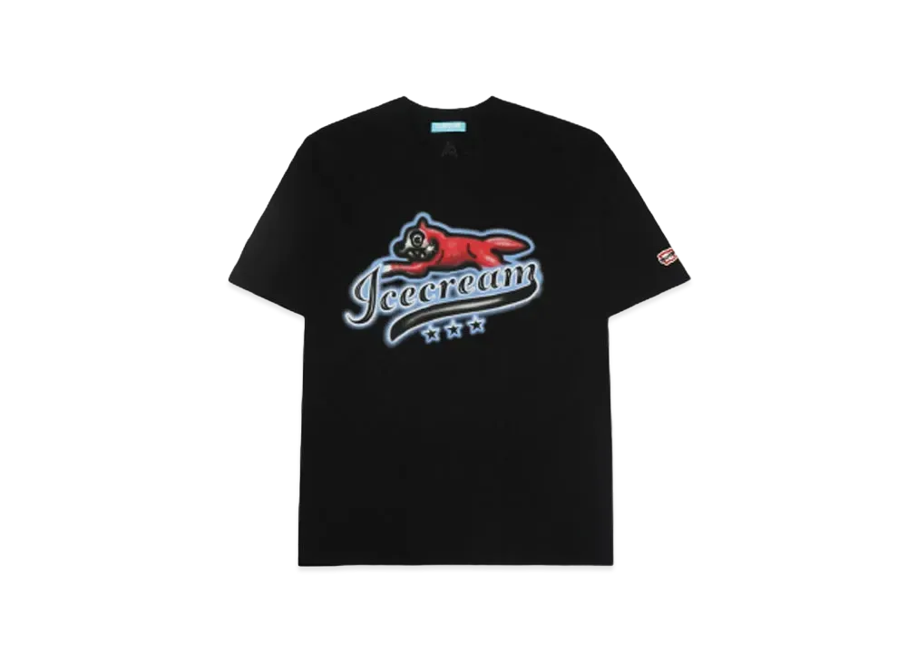 ICECREAM COTTON T-SHIRT RUNNING DOG "BLACK"