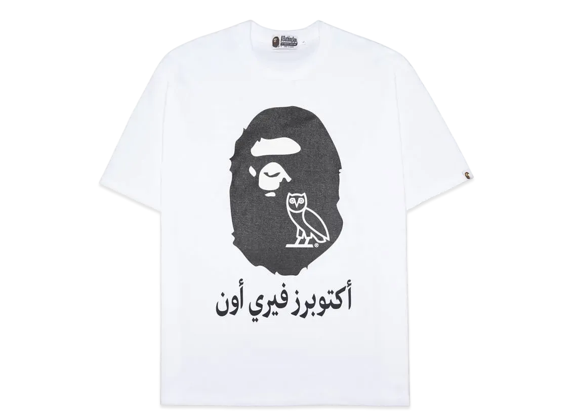A BATHING APE x OVO Ape Head Tee "White"