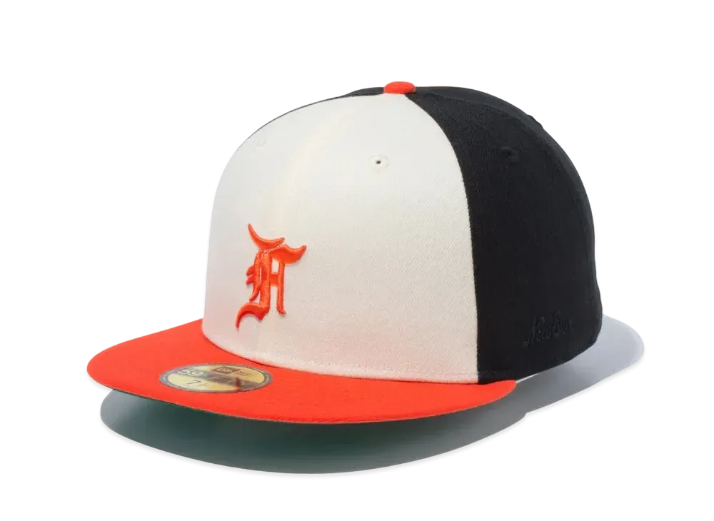 NEW ERA 59Fifty Fear of God Essentials the Classic Collection Baltimore Orioles "Chrome White/Black Orange"