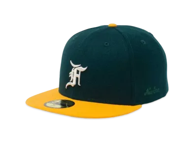 NEW ERA 59Fifty Fear of God Essentials the Classic Collection Oakland Athletics "Dark Green/Yellow"