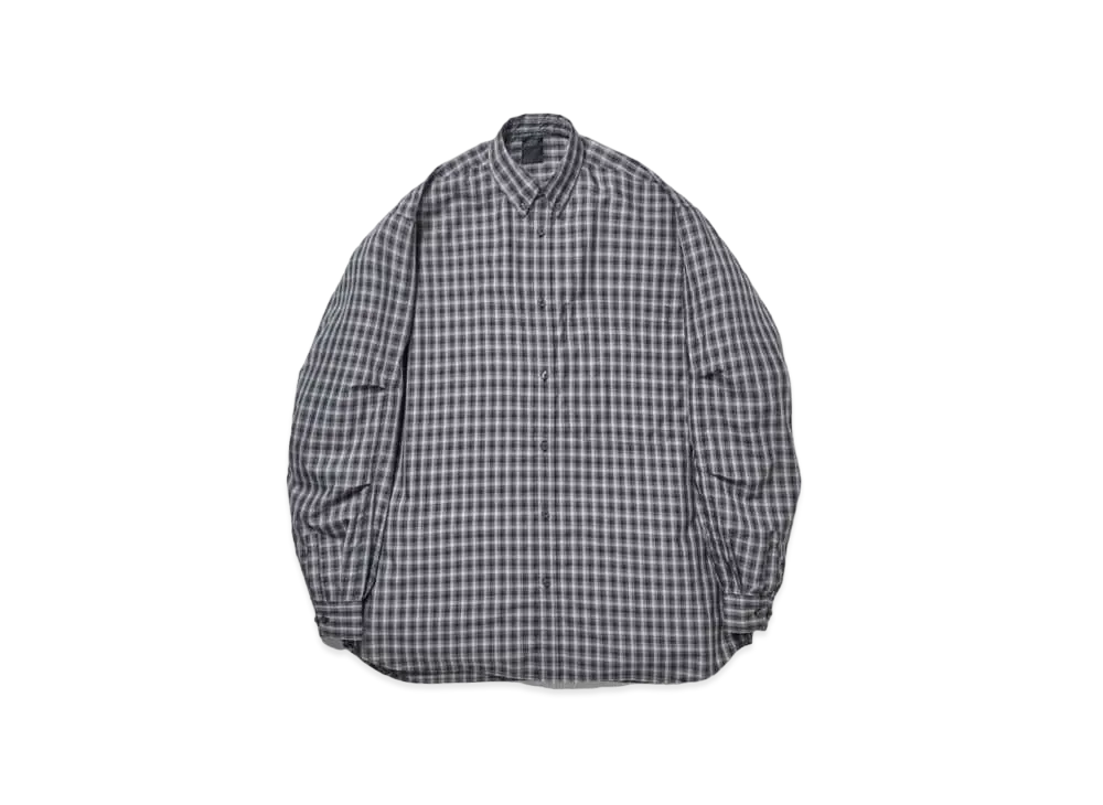 DAIWA PIER39 Tech Button Down Shirts L/S Mini Plaids "Gray"