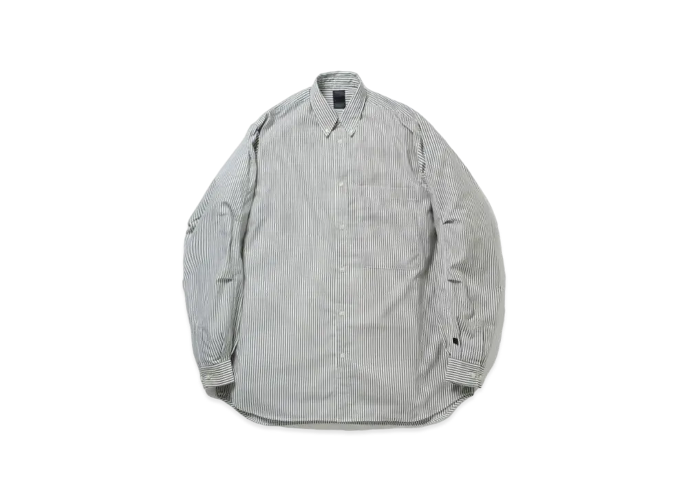 DAIWA PIER39 Tech Button Down Shirts L/S Stripe "Military Olive"