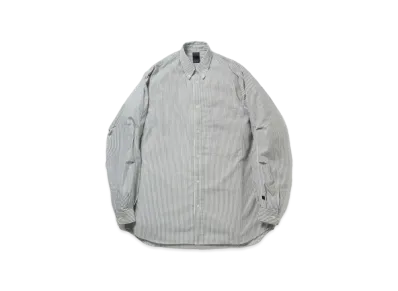 DAIWA PIER39 Tech Button Down Shirts L/S Stripe "Military Olive"