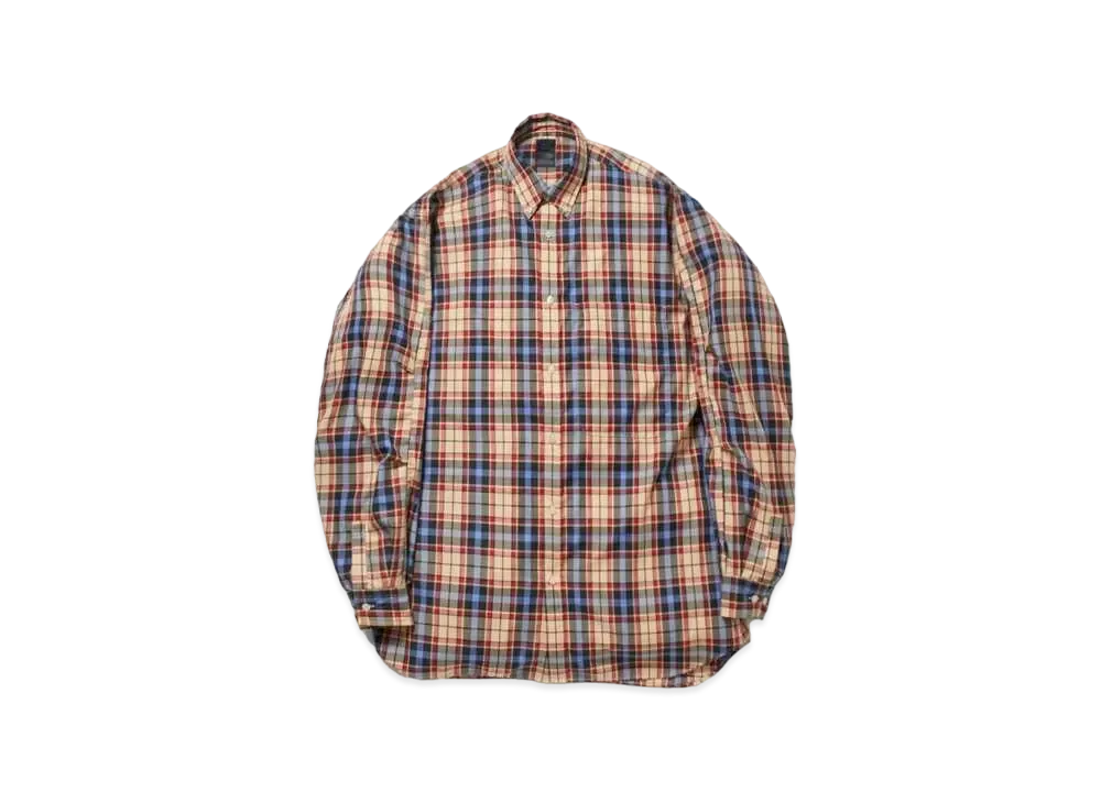 DAIWA PIER39 Tech Button Down Shirts L/S Tartan Plaids "Beige"