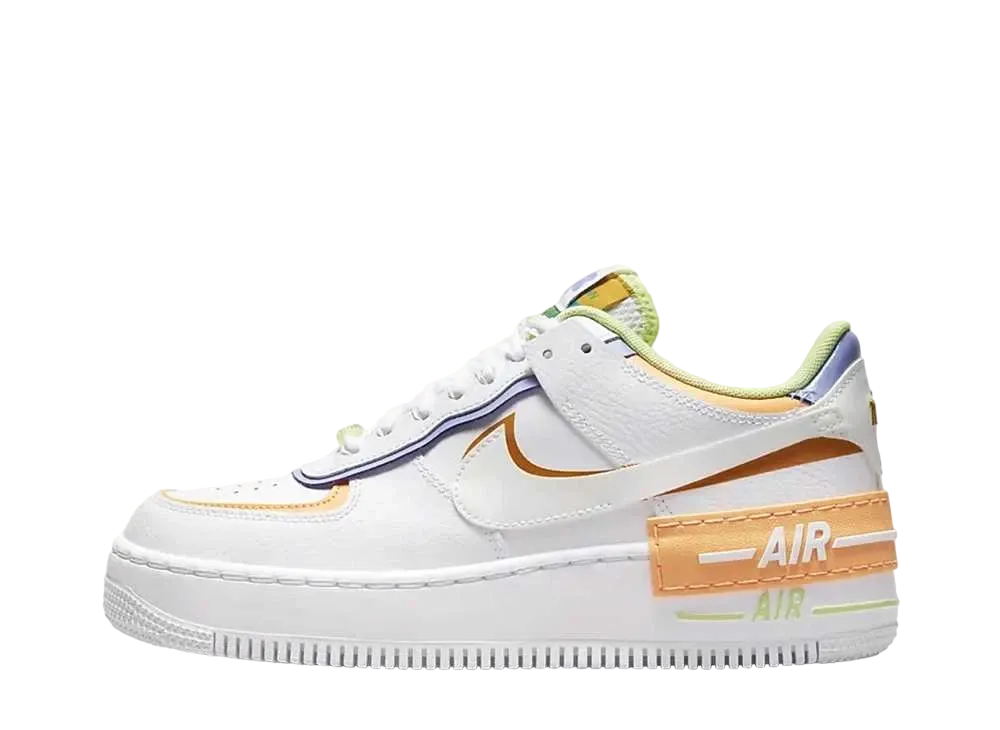 ナイキ ウィメンズ エアフォース1 ロー シャドウ "ホワイト/ピーチクリーム/ライム"