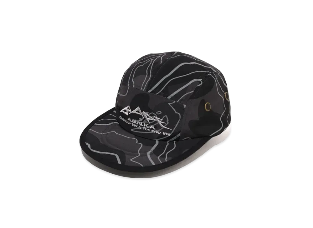 A BATHING APE Layered Line Camo Jet Cap "Black"