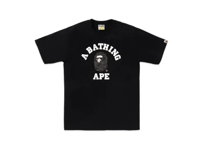 A BATHING APE Layered Line Camo College Tee "Black/Black"