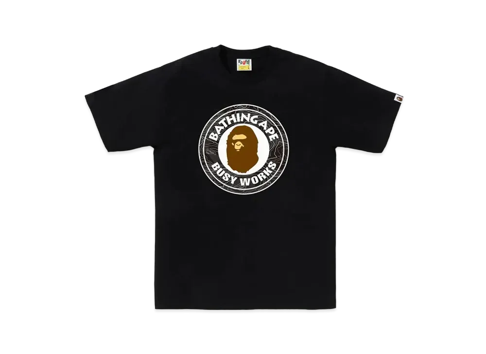 A BATHING APE Layered Line Camo Busy Works Tee "Black/Black"