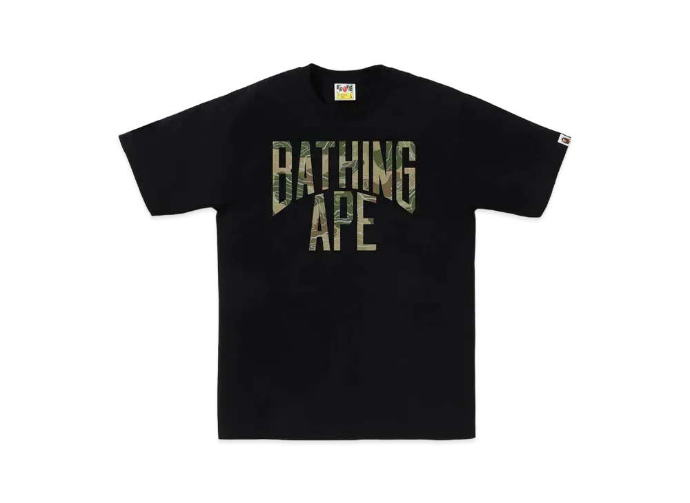 A BATHING APE Layered Line Camo NYC Logo Tee "Black/Beige"