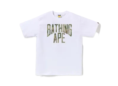 A BATHING APE Layered Line Camo NYC Logo Tee "White/Beige"