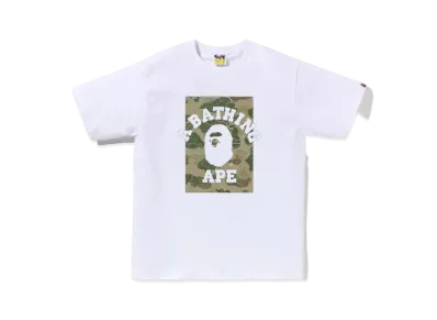 A BATHING APE Layered Line Camo ON College Tee "White/Beige"