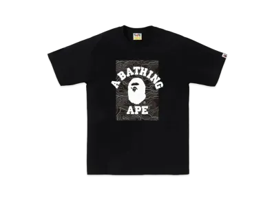 A BATHING APE Layered Line Camo ON College Tee "Black/Black"