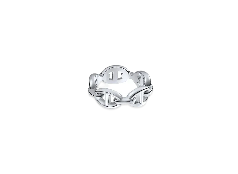 Hermes Chaine D'ancre Enchainee Ring Small Model "Silver"